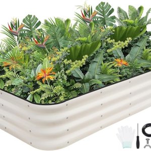 G GOOD GAIN 4-in-1 Adjustable Raised Garden Bed Kit | Galvanized Planter Boxes for Vegetables, Flowers | 12