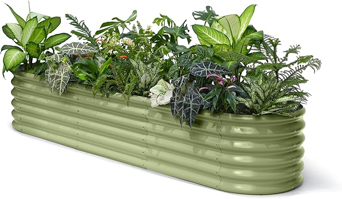 8x2x1.5 ft Galvanized Raised Garden Bed, 18