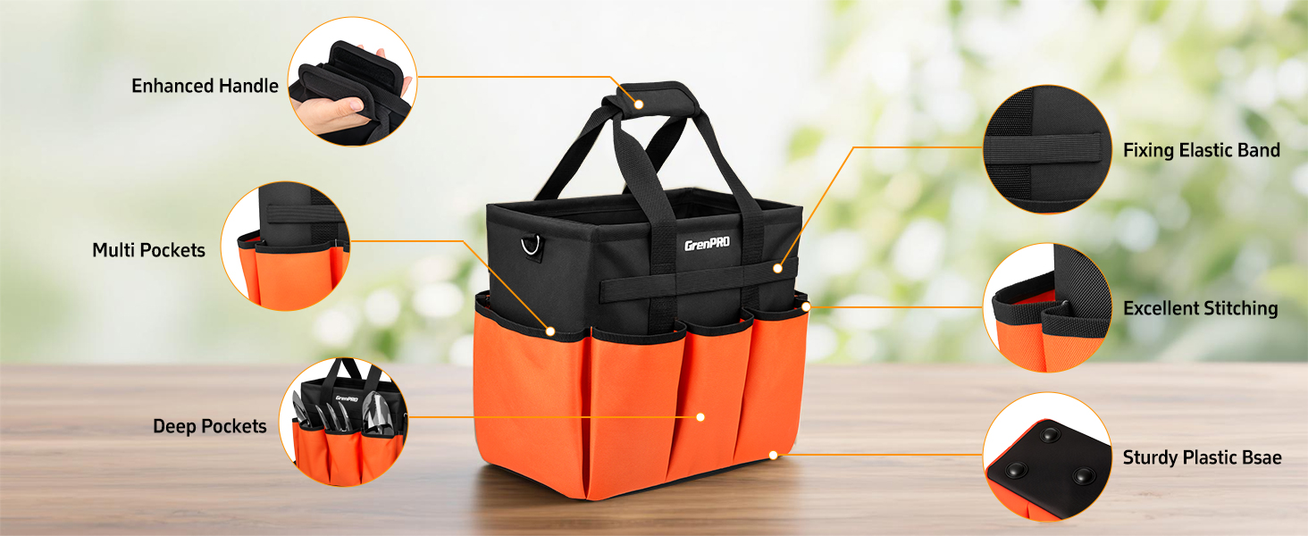 Square Garden Tote for Gardening Tools by GRENPRO