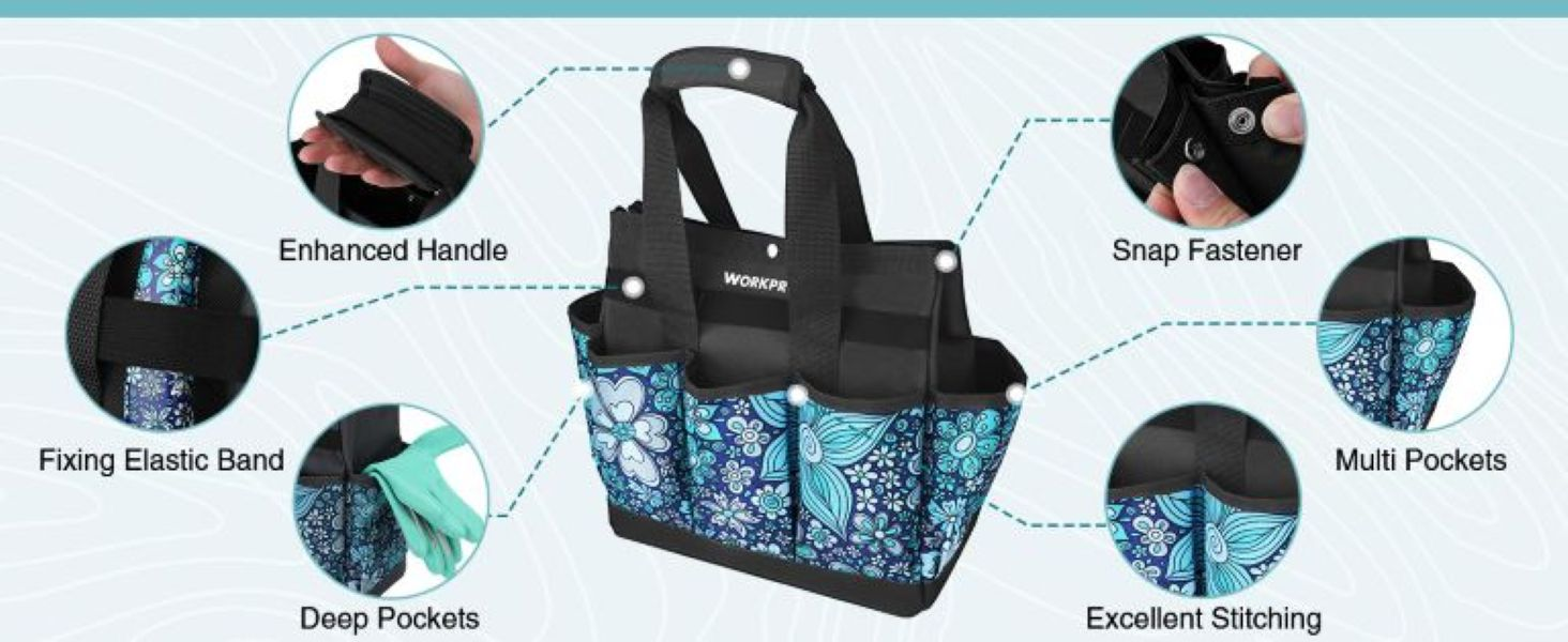 Blue Gardening Tote Bag for the Garden by Workpro