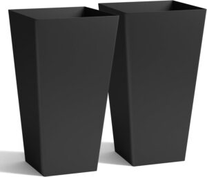 Worth 20 inches Tall Plastic Planters - Set of Two