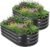 Galvanized Raised Garden Bed Outdoor – 4x2x1FT (2 Pack) Metal Garden Planter Box with Safety Edging and Gloves, Raised Bed for Gardening Vegetables Fruits and Flowers – Grey