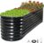 BirdsinYard -Oval Outdoor Galvanized Raised Bed for the Garden – Dark Grey