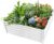 A ANLEOLIFE 4X4X1.5 ft Galvanized Raised Garden Beds Outdoor, Square Metal Planter Box for Planting Vegetables Flowers Herb, Anti-Rust & Easy-Setup, Antique White