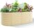 Land Guard 24“ Tall 4×2ft Oval Galvanized Raised Garden Bed Kit – Cream Yellow