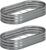8x4x1ft(2 Pack) Galvanized Oval Raised Garden Bed,Outdoor Planter Box Metal Patio Kit Planting Bed for Vegetables Flowers Herb,Silver