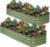 1MORE Raised Garden Bed -8X2X1 Galvanized Planter Box for Outdoor Gardening,5 in 1 Modular Raised Bed Kit with Protective Tape, Gloves for Herb,Ideal for Vegetables and Plants.Green-2pack