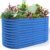 Land Guard 6x3x3ft Oval Galvanized Blue Raised Garden Beds
