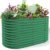 Land Guard 6x3x3ft Tall Outdoor Oval Galvanized Raised Garden Beds – Forest Green