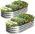 Large and Oval Galvanized Raised Garden Bed Kit – 4x2x1 FT (2-Pack) – Silver