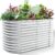 Land Guard 6x3x3ft Tall and Oval Outdoor Galvanized Raised Garden Beds – Classic Silver