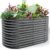 Land Guard 6x3x3ft Oval Galvanized Raised Garden Beds – Charcoal