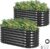 17 inches Tall Galvanized Raised Garden Bed Outdoor- 2 Pieces – Dark Grey