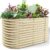 Land Guard 6x3x3ft Oval Galvanized Raised Garden Beds – Cream Yellow