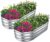 SnugNiture 2-Pieces Oval Outdoor Galvanized Raised Garden Bed Outdoor – Silver