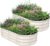 Galvanized Raised Garden Bed – 4×2×1ft (2 Packs) Planter Raised Beds for Gardening | Oval Metal Garden Planter Box with Safety Edging and Gloves for Vegetables Fruits and Flower (White)