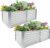 Land Guard (Pack of 2) Rectangular Galvanized Metal Raised Garden Bed – Silver
