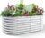 Land Guard 24“ Tall Oval Galvanized Raised Garden Bed Kit – White
